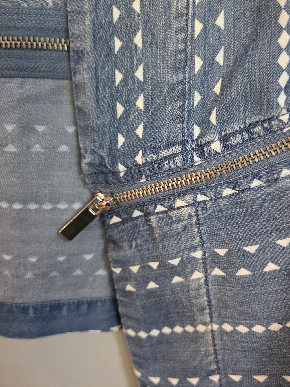 Blue Patterned Open-Front Blazer - Picture 7 of 7